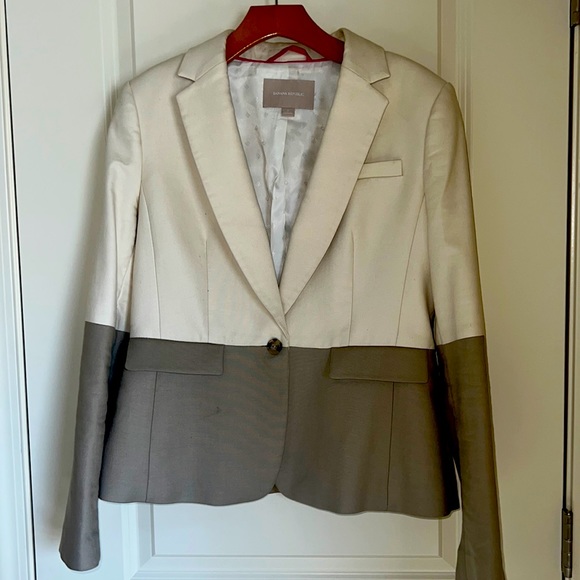 Beige and Khaki Linen Banana Republic sz 8 - Picture 1 of 2